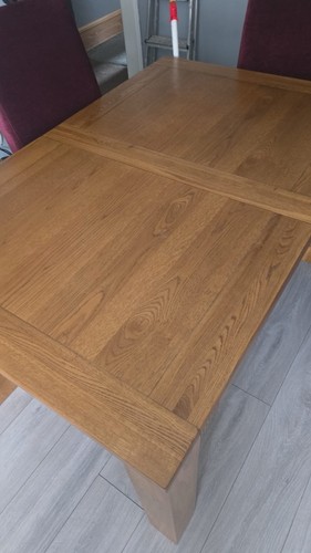 Oak table and high back - and,